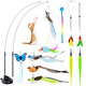 Hongddy Cat Toys For Indoor Cats 14Pcs 4 In 1 Cat Interactive Toys Hanging Door Kitten Wand With Suction Cup Removable Feathers Balls Mice Butterfly Streamers