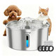 Invengo Cat Water Fountain Stainless Steel 3.2L/108Oz Invengo Automatic Pet Fountain For Cats & Dogs Ultra Quiet 25 Db Pump Includes 4 Replacement Filters & Sponges Led Water Level Window Easy To Clean