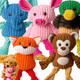 Jalousie Plush Toys Assortment Value Bundle Puppy Pet Mutt Squeak Toy For Medium Large Dogs (5 Pack Corduroy)