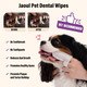 Jaoul Dog Teeth Cleaning Wipes - Non-Slip Dual Finger Design - Fresh Breath Plaque & Tartar Removal - Gentle Double-Sided Disposable Dog Dental Wipes 40 Counts