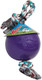 Jolly Pets Romp-N-Roll Rope And Ball Dog Toy 6 Inches/Medium Blueberry Model Number: 606 Bb All Breed Sizes