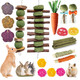 Jorewood 21 Pcs Rabbit Chew Toys For Teeth Natural Bunny Toys Peach Wood Grass Timothy Sticks Chew And Treat For Guinea Pigs Hamster Chinchillas And Other Small Pets