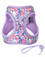 Jufoo M Light Purple Flower Pattern Dog Harness And Leash SetNo Escape Puppy Harnesses For Training Walking Breathable Adjustable Puppy Vest For Small Medium Dogs Cats (Light Purple M)