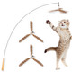 Jxfukal Cat Wand Toys Interactive Cat Toys With 3 Feather Refills 29'' Flexible Steel Wire Sturdy Wood Handle & Bell For Kitty Kitten Cat Toys For Indoor Cats Teaser Cat String Toy