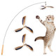 Jxfukal Cat Wand Toys Interactive Cat Toys With 3 Feather Refills 29'' Flexible Steel Wire Sturdy Wood Handle & Bell For Kitty Kitten Cat Toys For Indoor Cats Teaser Cat String Toy