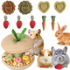 Kagoty 10 Pcs Hamster Chew Toys Guinea Pig Chew Toys For Teeth Natural Timothy Chinchilla Treats Apple Core Grass Cake Carrot And Strawberry For Gerbil Rat Rabbit And Small Animal Dental Care