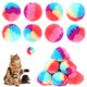 Kalione 30 Pcs Soft Plush Cat Ball 1.2-Inch Rainbow Cat Toy Balls Fuzzy Kitty Balls Kitten Puff Balls Colorful Cat Pom Pom Balls For Cat Kitten Pet Playing Exercising