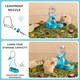 Kassiva 2 In 1 Hamster Water Bottle No Drip With Large Capacity Automatic Food Dispenser Small Animal Feeder For Syrian Dwarf Hamster Mouse Rat Degu (Blue 3Oz)