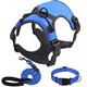 Kueiox Dog Harness Set No Pull Dog Vest Harness And 5Ft Leash & Collar For Small Medium Sized Large Dog CatAdjustable Soft Nylon Padded Dog Vest Reflective Front Clip Vest With Easy Handle -Blue L