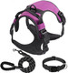 Kueiox Dog Harness Set No Pull Dog Vest Harness And 5Ft Leash & Collar For Small Medium Sized Large Dog CatAdjustable Soft Nylon Padded Dog Vest Reflective Front Clip Vest With Easy Handle -Blue L