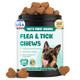 Lhqr Flea And Tick Prevention For Dogs Chewable Natural Oral Flea And Tick Treatment Dog Flea Chews Support Skin & Digestive Supplement For Puppies & All Breeds 200 Pcs