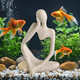 Liyaoli Fish Aquarium Decor Ornaments Minimalist Sandstone Resin Thinker Statue Fish Tank Decorations Small Accessories Abstract Home Decor Fish Toy For Betta Cichlid Goldfish Shrimps Hermit Crabs Turtle