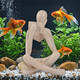 Liyaoli Fish Aquarium Decor Ornaments Minimalist Sandstone Thinker Statue Fish Tank Decorations Small Accessories Resin Abstract Home Decor Fish Toy For Betta Cichlid Goldfish Shrimps Hermit Crabs Turtle