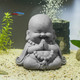 Liyaoli Sandstone Laughing Buddha Statue For Fish Tank Decorations Aquarium Decor Ornament Betta Fish Tank Accessories Zen Monk Sculpture For Wealth Good Luck Feng Shui Home Office Car Decoration