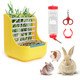 Llspet 3-In-1 Guinea Pig Hay Feeder Water Bottle Nail Scissors Set Pets Feeding Kit For Small Animals Bunny Chinchilla Guinea Pig Rabbit 250Ml No Drip Blue