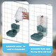 Luismia Hanging Cage Automatic Food Water Dispenser Detachable Auto Gravity 0.9 L Self-Feeding Feeder And Waterer Set Crate Auto Feeder Dish For Small Pets Puppy Cats Ferret Bunny Guinea Pig