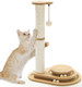 Made 4 Pets Made4Pets Cat Scratching Post Cat Scratcher Kitten Toys For Indoor Cats Wooden Ball Track Two-Layer Modern Sisal 17.7" Tall Scratch Post Interactive Toy With Dangling Ball