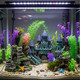 Mechpia 13 Pieces Aquarium Decorations Kit Fish Tank Decorations Set Small Resin Castle And Rockery Betta Fish Cave Hideout Coral Artificial Plastic Plants Ornament Accessories