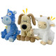 Meetyooo Squeaky Stuffed Dog Toys Chew Toy For Large Medium Small Breeds Plush Dog Toys To Keep Them Busy Puppy Teething Dog Toy Crinkle Dog Toy (Khaki Dog)