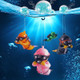 Mhygktxra 4 Pack Floating Fish Tank Decorations: Cute Little Diver Aquarium Decoration Cartoon Fish Playmate With Floating Device Fish Tank Accessories