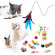 Mibote 28Pcs Cat Toys Kitten Toys Assorted Cat Tunnel Catnip Fish Feather Teaser Wand Fish Fluffy Mouse Mice Balls And Bells Toys For Indoor Cat Puppy Kitty Interactive Cat Toy Set