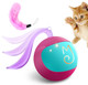 Migipaws Interactive Cat Ball Toy Set Fun Tracker Automatic Rolling Chase Ball With Fluffy Tail A Small Mice Rechargeable (Orange)