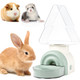 Mini&Moe Rabbit Water Bottle - 17.6Oz Guinea Pig Water Bottle No Drip For Cage Automatic Gravity Silent Hanging Bunny Water Dispenser With Floating Bowl For Hamster Gerbils Ferret Chinchilla