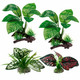 Moonorange Reptile Artificial Plants Terrarium Plants Decorations Supplies Aquarium Fish Tank Plant Amphibian Habitat Hideout Tank Accessories (M Set-2Pcs/D)