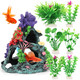 Mylifeunit Fish Tank Plants 7 Pieces Colorful Aquarium Plants And Coral Reef Set For Fish Tank Decoration Mountain Cave Ornament For Betta Goldfish To Breed Play And Rest