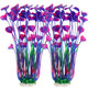 Mylifeunit Aquarium Plants 2 Pack Tall Plastic Plants For Fish Tank Decorations 15.75 Inches (Pink)