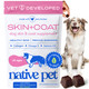 Native Pet Skin & Coat Chews - Omega 3 Fish Oil For Dogs Skin & Coat Supplement - Itch Relief Shiny Fur & Shedding Support - Collagen Hyaluronic Acid Biotin Probiotics & Salmon Oil - 30 Chews