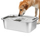 Ohtomber Stainless Steel 1.25 Gallons Large Dog Water Bowl Metal Pet Dog Water & Food Bowl No Spilling Outdoor Feeder Dish Plate For Cat Big Extra Large Pet