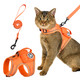 Onetigris Cat Harness And Leash - Escape Proof Soft Adjustable Kitten Harness Breathable Comfortable Durable Water-Resistant Tactical Vest With Reflective Strips And Pocket For Cat Tracker