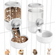 Outamateur 0.9L Hanging Automatic Cat Water Dispenser 1.3L Auto Gravity Pet Feeder Cage Cat Dog Food And Water Dispenser Set For Kitten Puppy Bunny Guinea Pig (Gray)