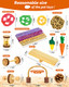Overtang Hamster & Guinea Pig Toys - 18 Pcs Wooden Small Animal Chew Toys For Teeth - Rabbit Chinchilla Gerbils Rats Exercise Accessories
