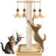 Paroto Cat Scratching Post Sisal Interactive Furniture Toys For Indoor Cats Adults 2 Mounting Methods Scratcher Tree Tower With Hanging And Ball Track Activity Center For Kitten 25 Inches