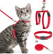 Pawchie Cat Harness With Leash And Collar Set - Escape Proof Adjustable H-Shped Cat Harness With Star And Moon Pattern Glow In The Dark For Kitty Outdoor Walking