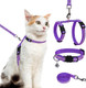 Pawchie Cat Harness With Leash And Collar Set - Escape Proof Adjustable H-Shped Cat Harness With Star And Moon Pattern Glow In The Dark For Kitty Outdoor Walking