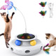 Pawtners Interactive Cat Toy 4 In 1 Automatic Interactive Kitten Toys For Indoor Cats Rechargeable With Fluttering Butterfly Track Balls And Ambush Feather