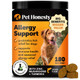 Pet Honesty Dog Allergy Relief Immunity Chews - Paw Licking Itching & Seasonal Allergies - With Colostrum Probiotics Turmeric & Salmon Oil - Vet Recommended Anti-Itch Supplement For Dogs (Salmon 90 Ct)