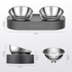 Petkit 304 Stainless Steel Elevated Cat Bowls&Dog BowlsRaised Cat Food And Water Bowl Set Non-Slip Anti Vomiting 15 Tilted Cat Small Animal Plate