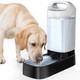 Petnf Automatic Dog Water Bowl Dispenser - 2.4 Gallon Stainless Steel Gravity Pet Water Feeder With Ergonomic Handle Design Anti Splash Drinking Bowl Without Filter Easy To Clean Multi Pet Use