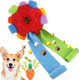 Petration Dog Snuffle Ball-Interactive Puzzle Dog Toys Encourage Natural Foraging Skills Slow Feeder For Training And Stress Relief Cloth Strip Hiding Food Chew Toys With Squeaky Carrot Toy For Any Size