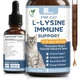 Petrivium L-Lysine Supplement For Cats - Vitamins & Taurine For Immune Support & Allergy Relief - Lysine For Respiratory Sneezing Runny Nose Eye Function - Natural Cat Antibiotic Drops - 60Ml Slamon Flavor
