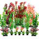 Pietypet Fish Tank Accessories Aquarium Decorations Plants 20Pcs Fish Tank Decorations Plant Fish Tank Decor Aquarium Decor Plastic Plants Small To Large
