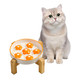 Ptober Elevated Slow Feeder Cat Bowl - Maze Puzzle Cat Food Dish With Bamboo Stand Anti-Slip - Raised Base For Comfortable Eating - 6 Oz - Light Purple Flower