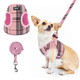 Pupteck Soft Mesh Dog Harness And Leash Set Step-In Plaid Puppy Padded No Pull Vest Harness For Xs Small Sized Dogs Cats Outdoor Walking Beige S