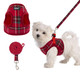 Pupteck Soft Mesh Dog Harness And Leash Set Step-In Plaid Puppy Padded No Pull Vest Harness For Xs Small Sized Dogs Cats Outdoor Walking Beige S