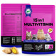 Qajccxm Cat Multivitamin Treats 15-In-1 Cat Chews For Health Immune Digestive Skin & Coat - Chicken Flavor Soft-Crunchy Bites With Taurine Omega Fatty Acids Prebiotics & Vitamins (3.7 Oz)