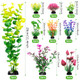 Quozuo 25Pcs Artificial Plant Fish Tank Decorations Plants Aquarium Decor 6.5X4.7X1.5 Inches 1Pc Colorful Plastic Indoor 25 Count